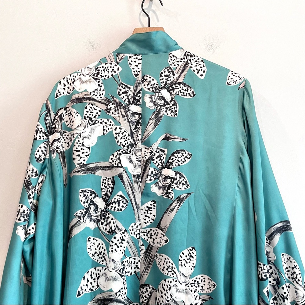 Chicos Reversible Floral Leopard Duster Open Front Cardigan Jacket - Picture 12 of 13